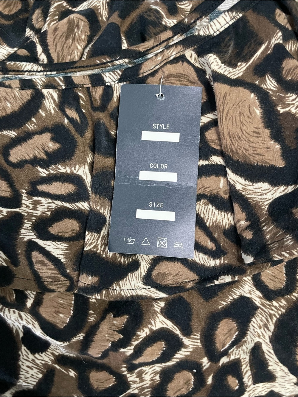 One-Shoulder Leopard Print Ruffle Dress in Brown - Picture 4 of 8
